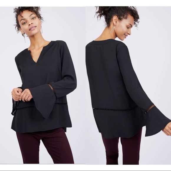 Philosophy Ladder Trim Bell Sleeve Top in Black XXL - Picture 3 of 10